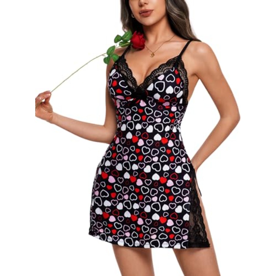 Babydoll Chemise Night - Night Gowns for Women V Neck