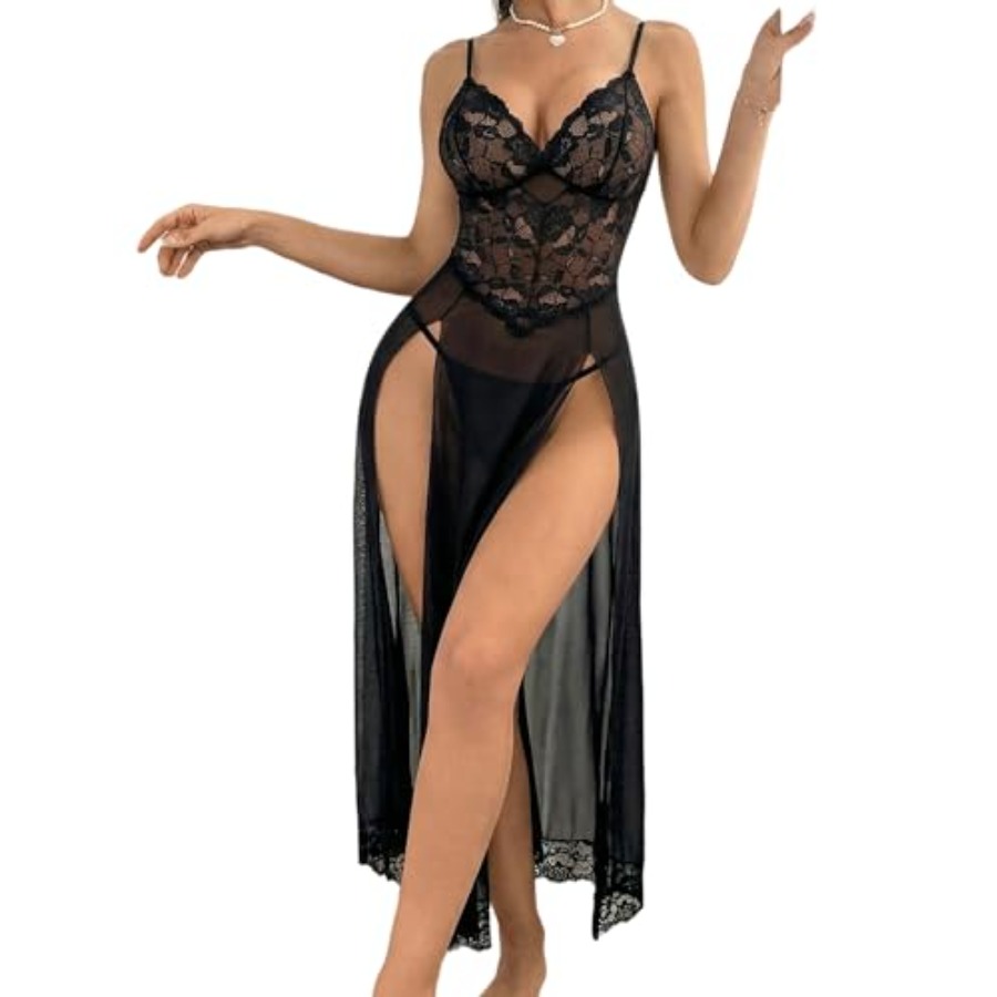 Babydoll Chemise Night - Avidlove Women Lingerie Dress Long Lace