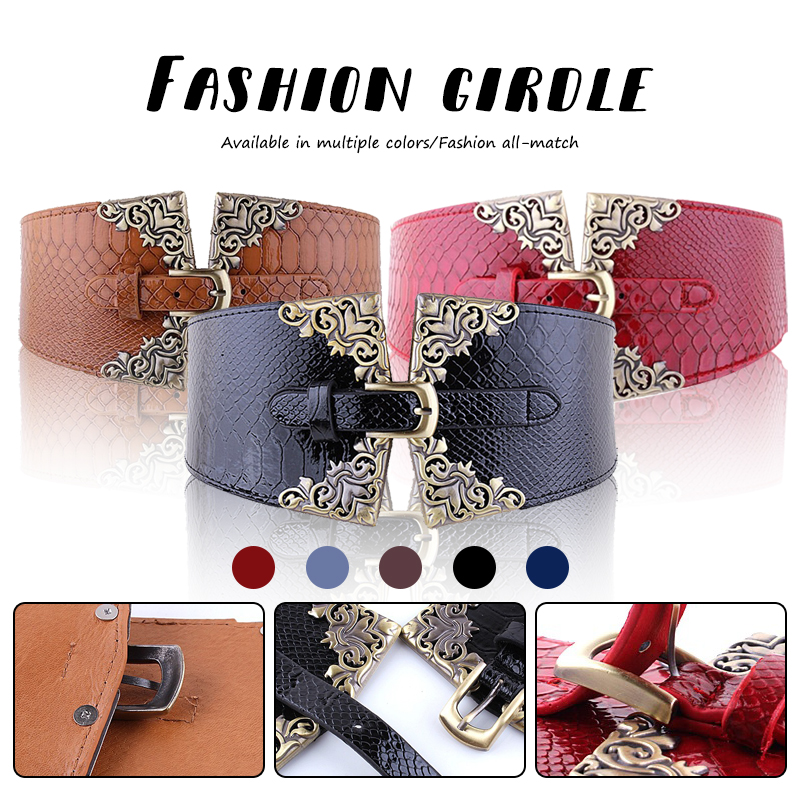 Women Elastic Buckle Wide Belt – обзор и цена Corset Waist Cinch