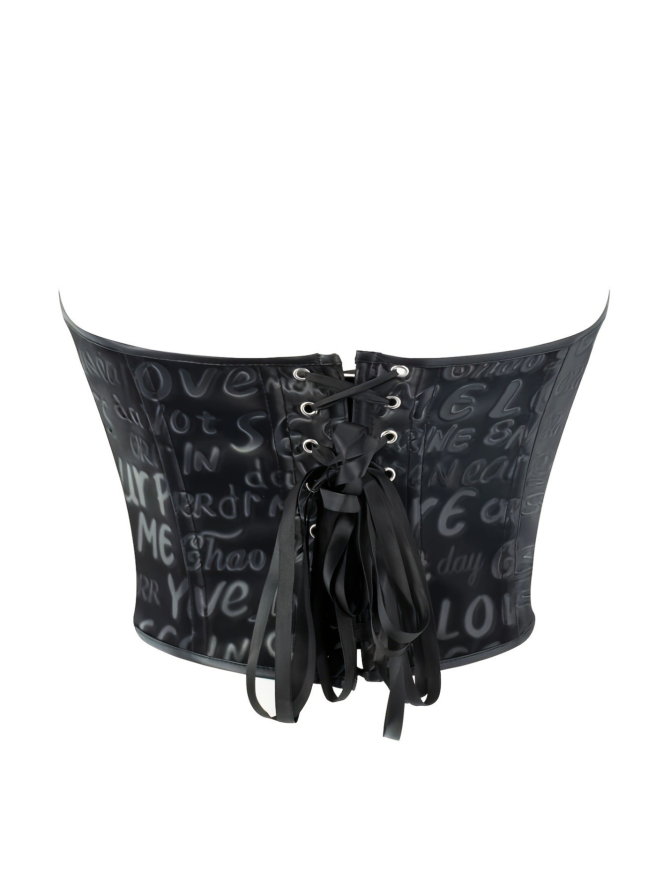 Black letter printed strapless – обзор и цена Corset Waist Cinch