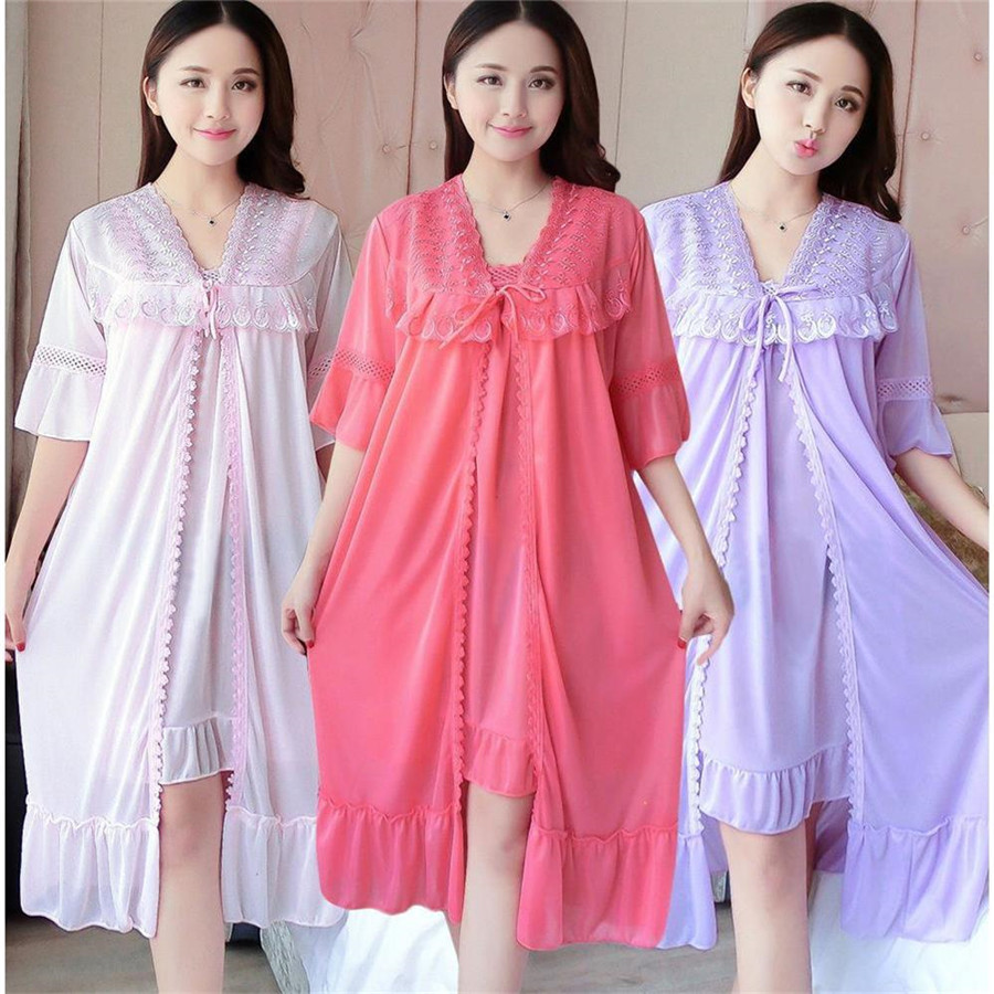 2024 Sexy V Neck Nightdress Sl – обзор и цена Robe Silk Women
