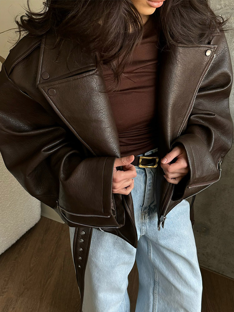 With Belt Leather Jacket Coat  – обзор и цена Corset Waist Cinch
