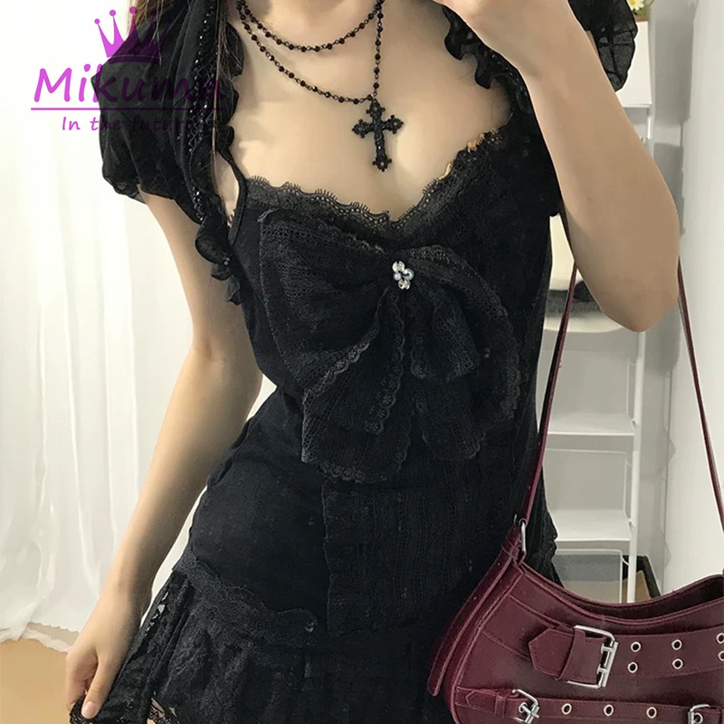 Mikumn Gothic Lolita Black Lac – обзор и цена Cami Top Lace
