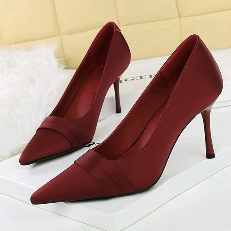 Women Elegant Burgundy 8cm Hig – обзор и цена Slip Dress Satin