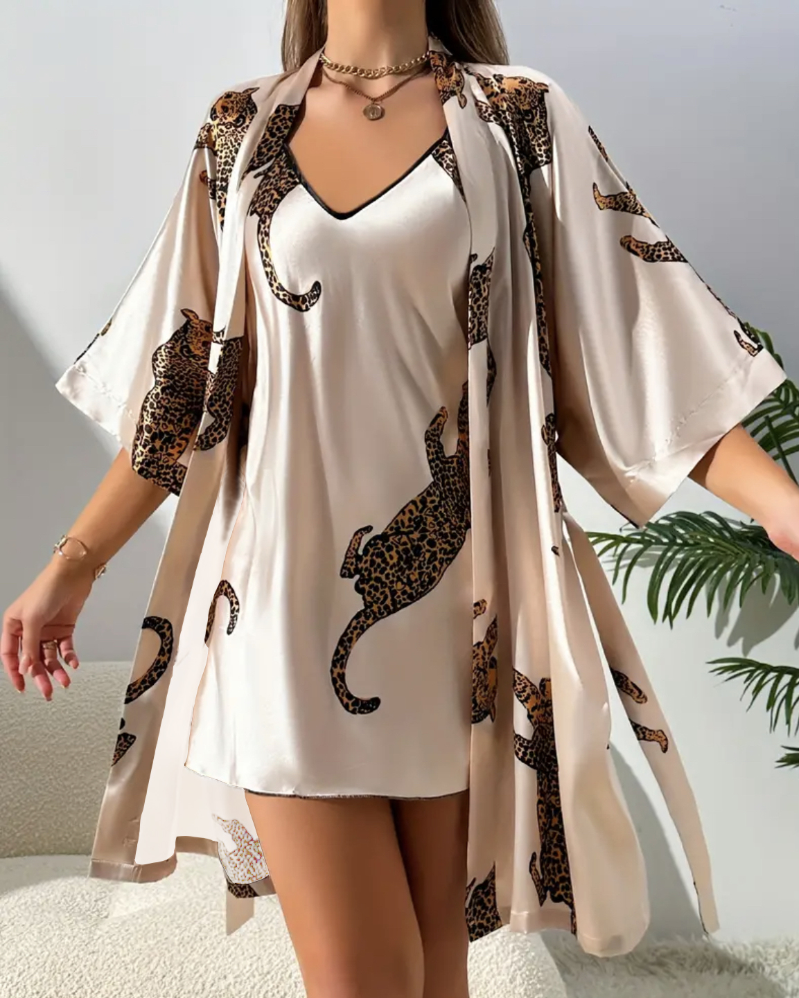 Imitation silk sleepwear sexy  – обзор и цена Robe Silk Women