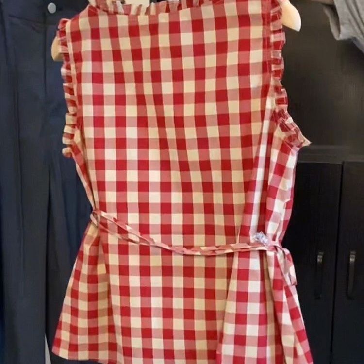 Retro Red Plaid Sleeveless Ves – обзор и цена Corset Waist Cinch