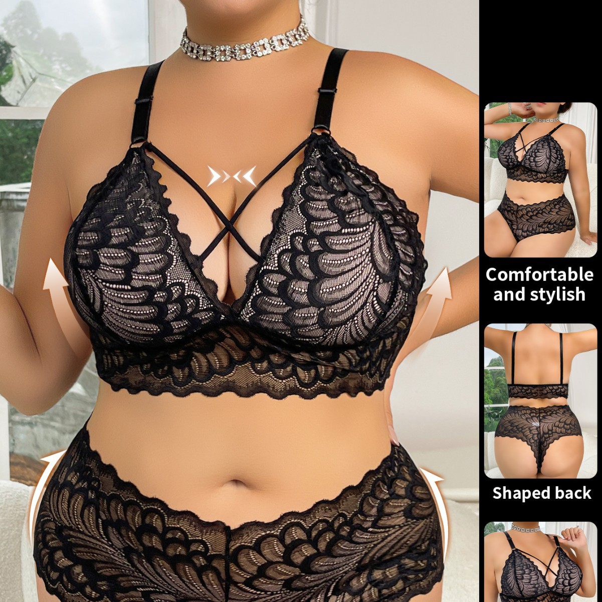Plus Size Lingerie Set Wire-Fr – обзор и цена Seamless Underwear Women