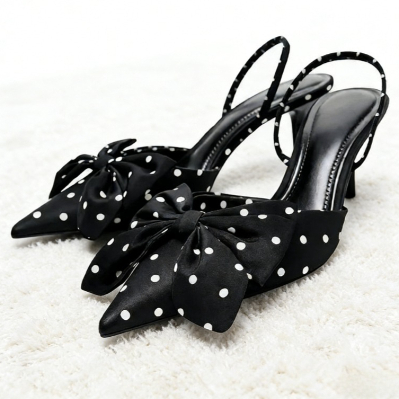 Brown Polka Dot Butterfly Knot – обзор и цена Slip Dress Satin