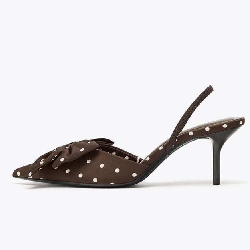 Brown Polka Dot Butterfly Knot – обзор и цена Slip Dress Satin