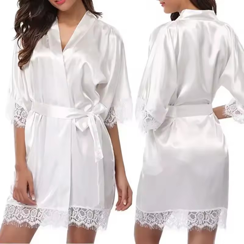 Sexy Wedding Dressing Gown Wom – обзор и цена Robe Silk Women