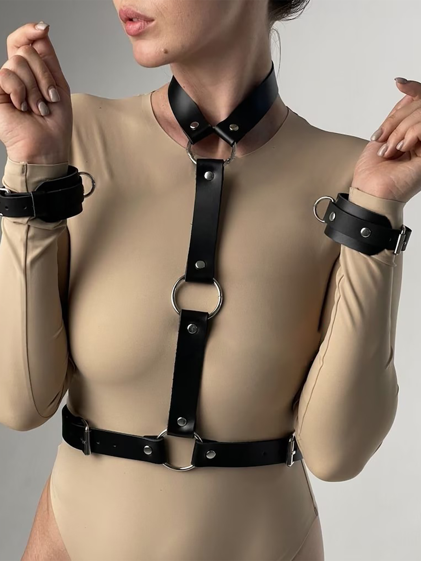 Women's Sexy Leather Harness B – обзор и цена Garter Belt Set