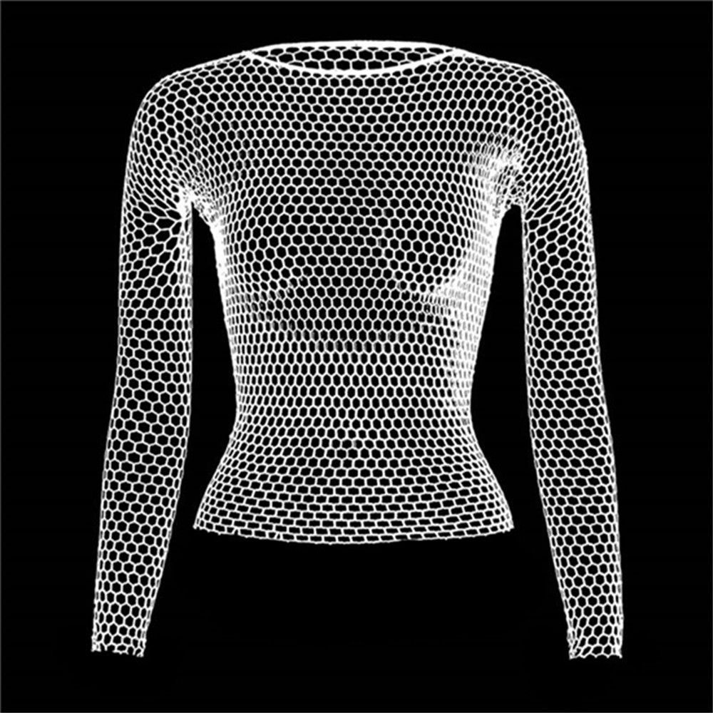 Women Long Sleeve Tops Mesh Ni – обзор и цена Bodystocking Fishnet