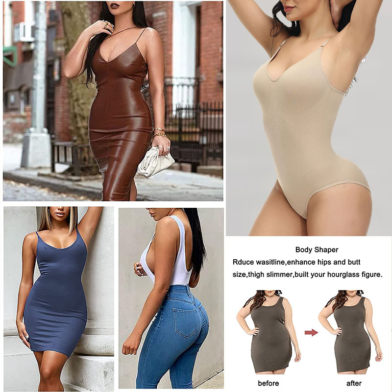 Super Sale V Neck Spaghetti St – обзор и цена Shapewear Bodysuit Firm
