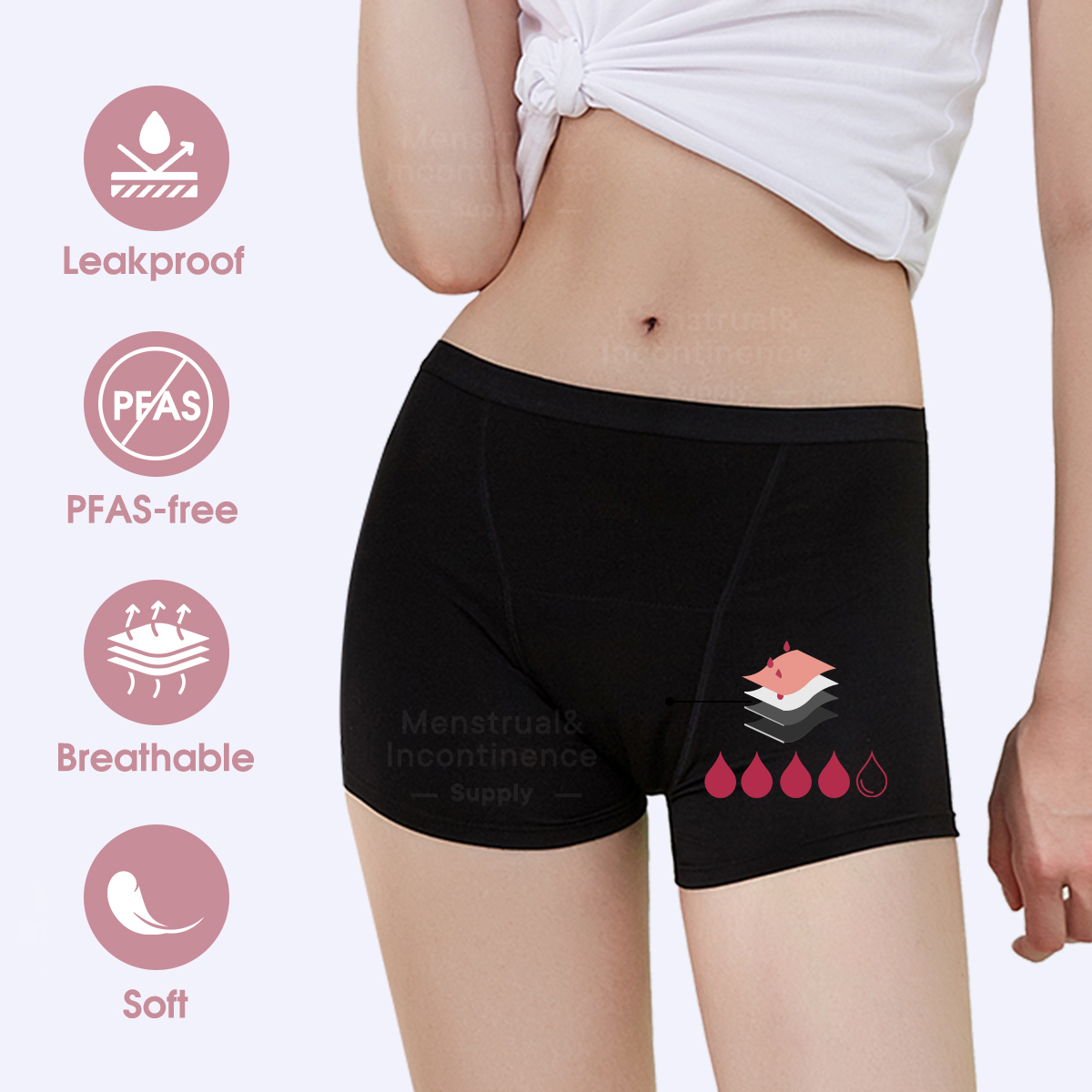Bamboo Fiber Period Underwear  – обзор и цена Boyshort Underwear