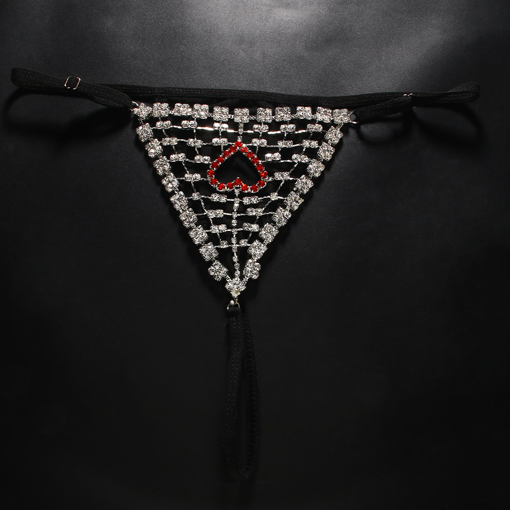 Rhinestones Heart Hollow Thong – обзор и цена Thong Bikini Women