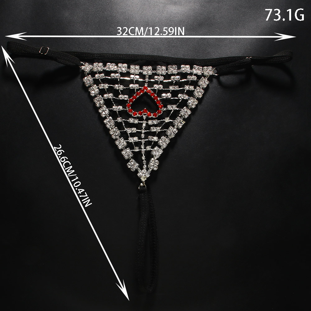 Rhinestones Heart Hollow Thong – обзор и цена Thong Bikini Women